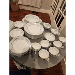 Set Of 56 Rose China Roselawn 3706 Japan.  Plates, Bowls, Cups, Platter
